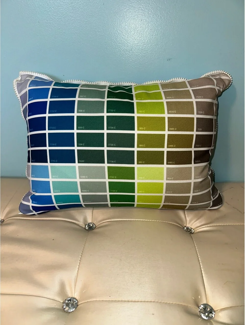 Handmade Pantone Color Swatch Unique Decorative Bed Pillow